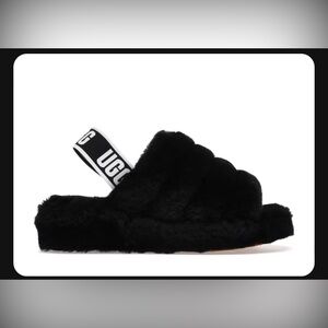 UGG Black Fluff Yeah Slide